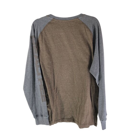 Realtree Mens Brown & Gray Long Sleeve Raglan Logo Shirt XL - Picture 2 of 3